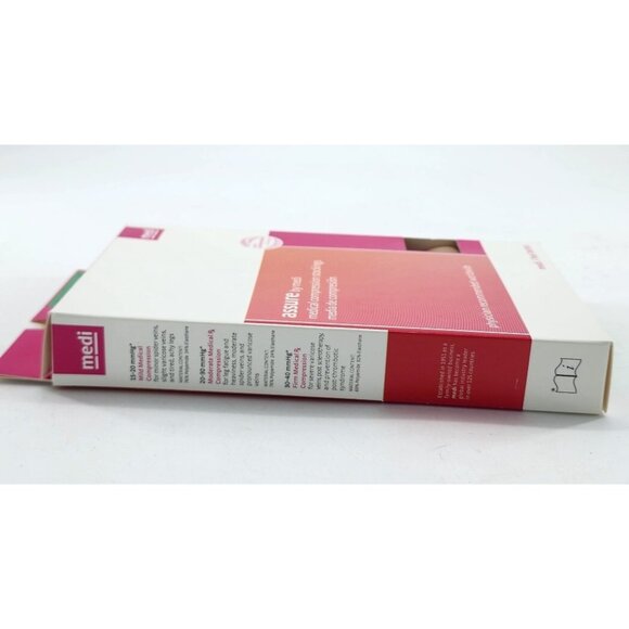 x3 Assure Medi Medical Compression Stockings Calf Closed Toe Beige 20-30 13701 S - Picture 8 of 14